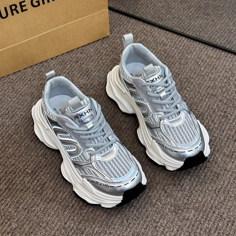 Ddmybear Show Off Little Dad For Women, New Collection Thick Soled Height Increasing Casual Women's Shoes, Mesh Breathable Sports Shoes Chinese B