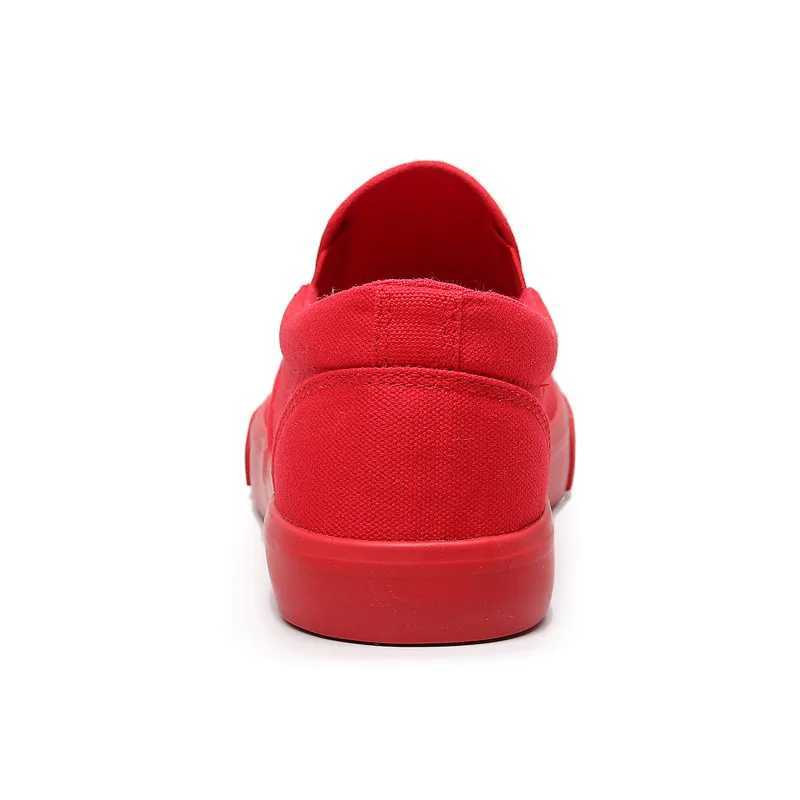 New Autumn Chinese Red Canvas Shoes Mens Work Shoes Breathable Casual Board Shoes Student Sports Shoes Men Women Sneakers M240925