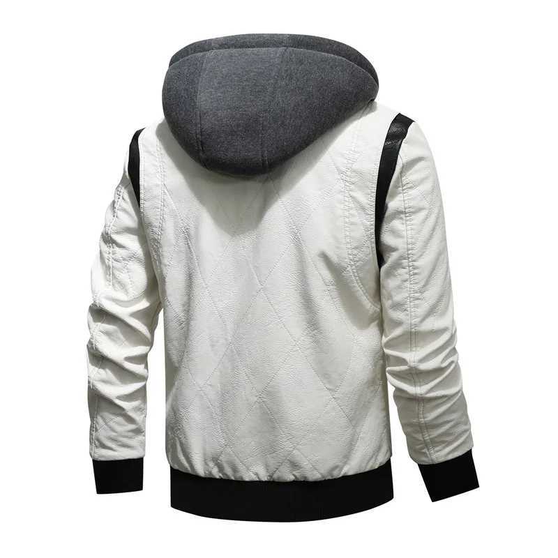 Autumn Winter Bomber Leather Jacket Men Scorpion Embroidery Hooded Jacket PU Leather Motorcycle Mens Ryan Gosling Drive Jacket W251023