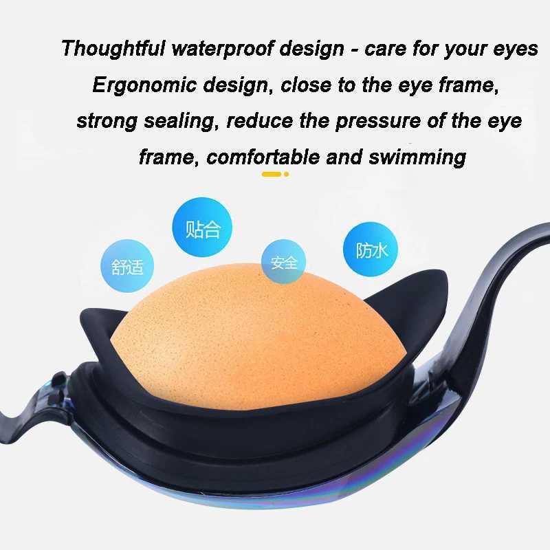 Newly designed high-definition adult swimming goggles with silicone waterproof and anti fog coating professional CL240927