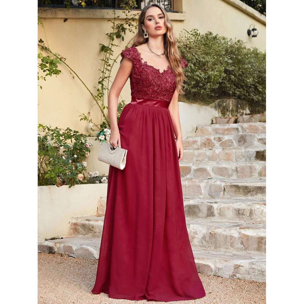 Baby Bury Bridesmaid Dresses Beading Pearls Bodice Chiffon A e Skirt Maxi Gown Party CPS233
