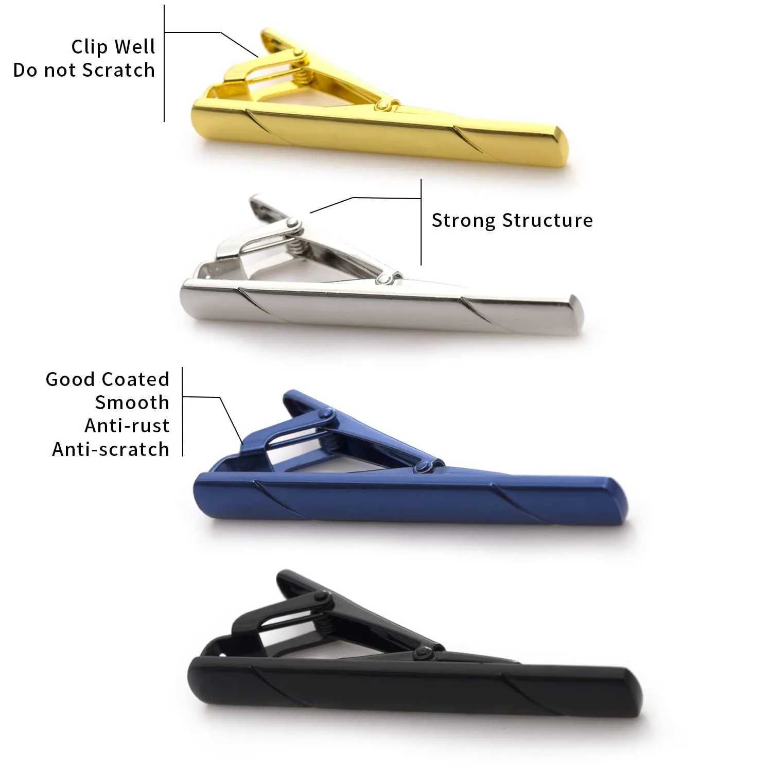5.8x0.6cm mens tie clip sturdy mens tie kit simple bar buckle LD01 Y240925