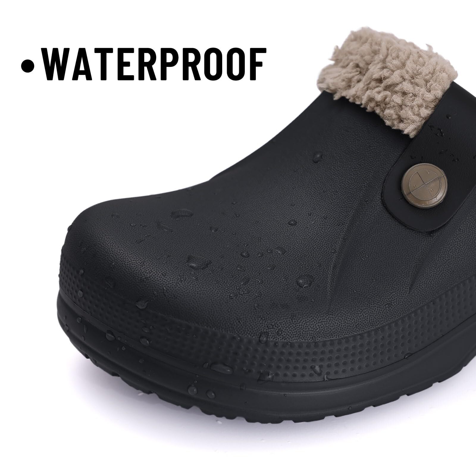 Bebealy Classic Garden Shoes Outdoor Men Antiskid Warm Women Waterproof Indoor Fuzzy Fluffy Slippers