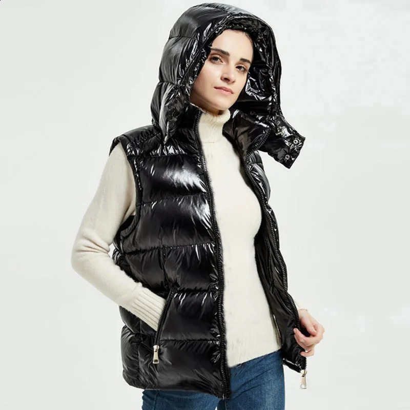 fur waterproof vest womens jacket womens inflatable vest autumn jacket womens sleeveless jacket item 240925
