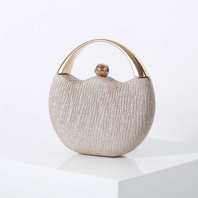 Clutch Bag New Bright Pink Portable Banquet Bag Fashion Arc Dinner Bag Wedding Gift Designer Bag Party Nail Bead Bag Evening Bag 240920