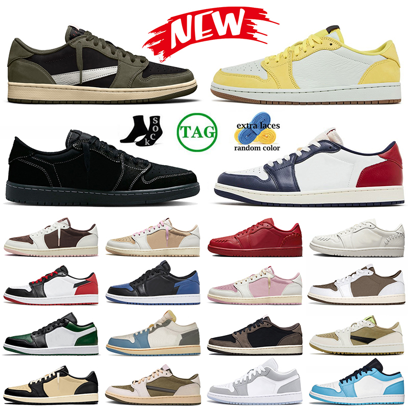 1 1s low basketball shoes reverse mocha canary shy pink gym red university blue black phantom medium olive green sneakers womens mens golf trainers sports