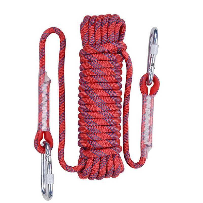 10mm x 10m 20m 30m 50m climbing rope outdoor camping equipment wall mounted fire escape safety belt buckle CL240926