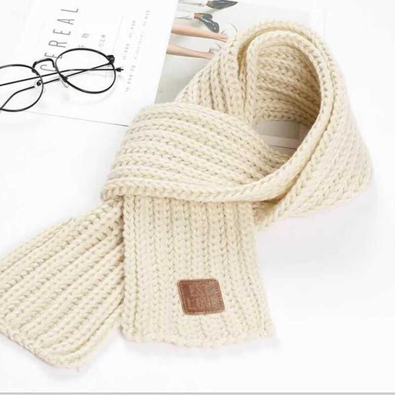 Scarves Wraps Kids Scarf Boys Girls Baby Winter Warm Scarf Women Knit Shawl Scarf Children Neck Collar Keep Warm Accessories L240910 L0910