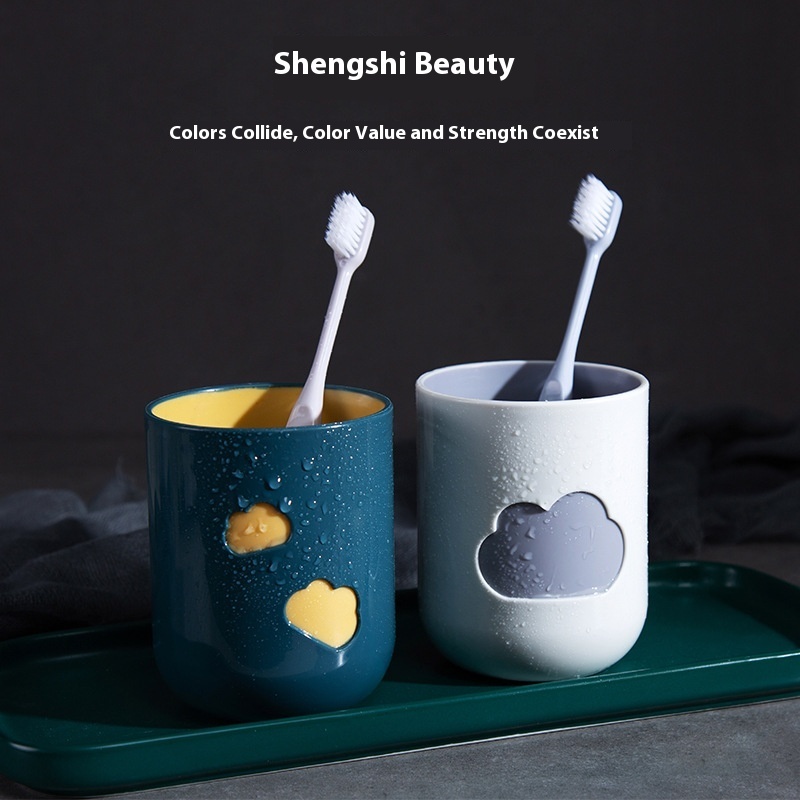 Cloudy Toothbrush Cup - Nordic Minimalist Couple Set