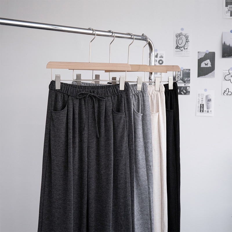 Black glutinous rice for women in autumn 2024, new high waisted slimming with a loose casual straight and lazy style, wide leg pants