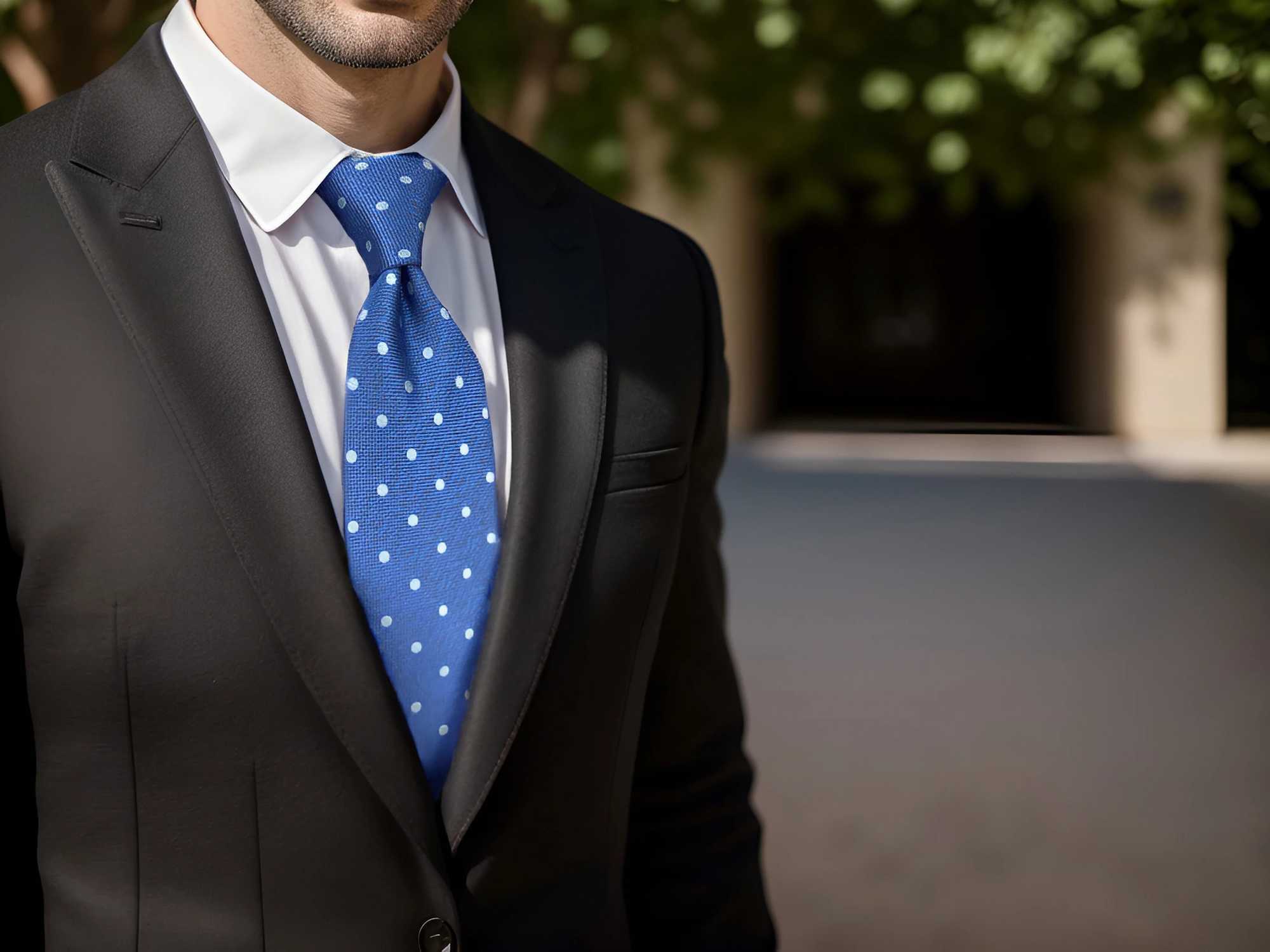 Polka dot necklace fashionable wedding pattern tie mens accessories novel flowers falling off Y240925