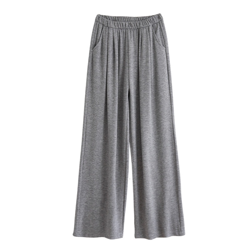 Glutinous rice women's 2024 spring and autumn new lazy style hanging feeling high waist small figure floor wide straight leg pants