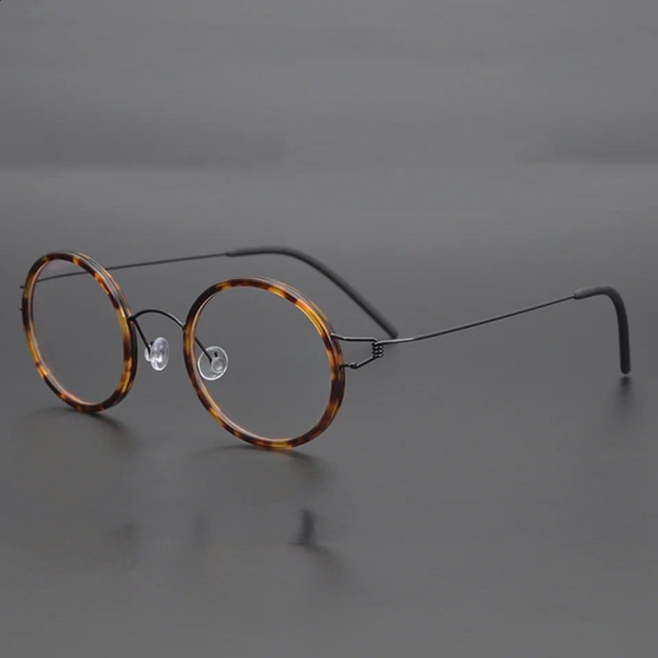 Denmark Glasses Frame Men Women Screwless Eyewear Ultralight Retro Round Eyeglasses Handmade er Korean Style 240925