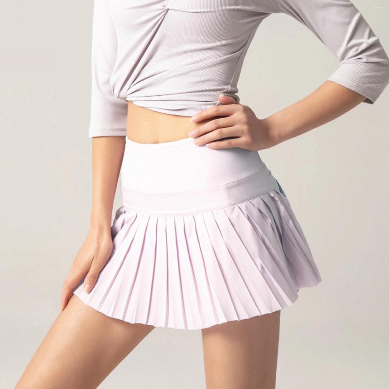 Skirts Women's Quick Dry Running Fitness Skirt Pants Loose False Two Piece Solid Colour Pleated Tennis Sports Half Body