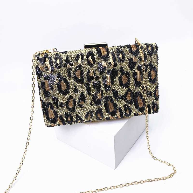 Clutch Bag Wind Bead Dress Evening Bag Hand Designer Bag Leopard Pattern Dinner Bag Temperament Bride Bao Lady Bag 240920
