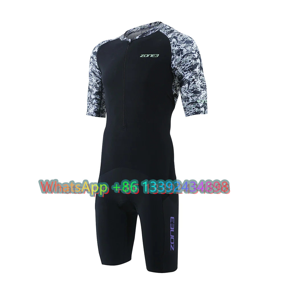 Zone3 Men Cycg Racing Short Sleeve Swiming Suit Pro Road Bike Roller Skate Clothing Bicycle Triathlon Skinsuit Jumpsuit
