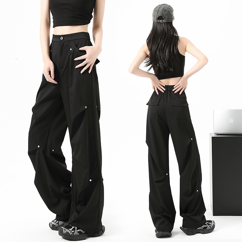 Carrot Uncle Willow Nail Work for Women Autumn/Winter 2024 High Waist Slim Straight Wide Leg American Plush Sports Pants