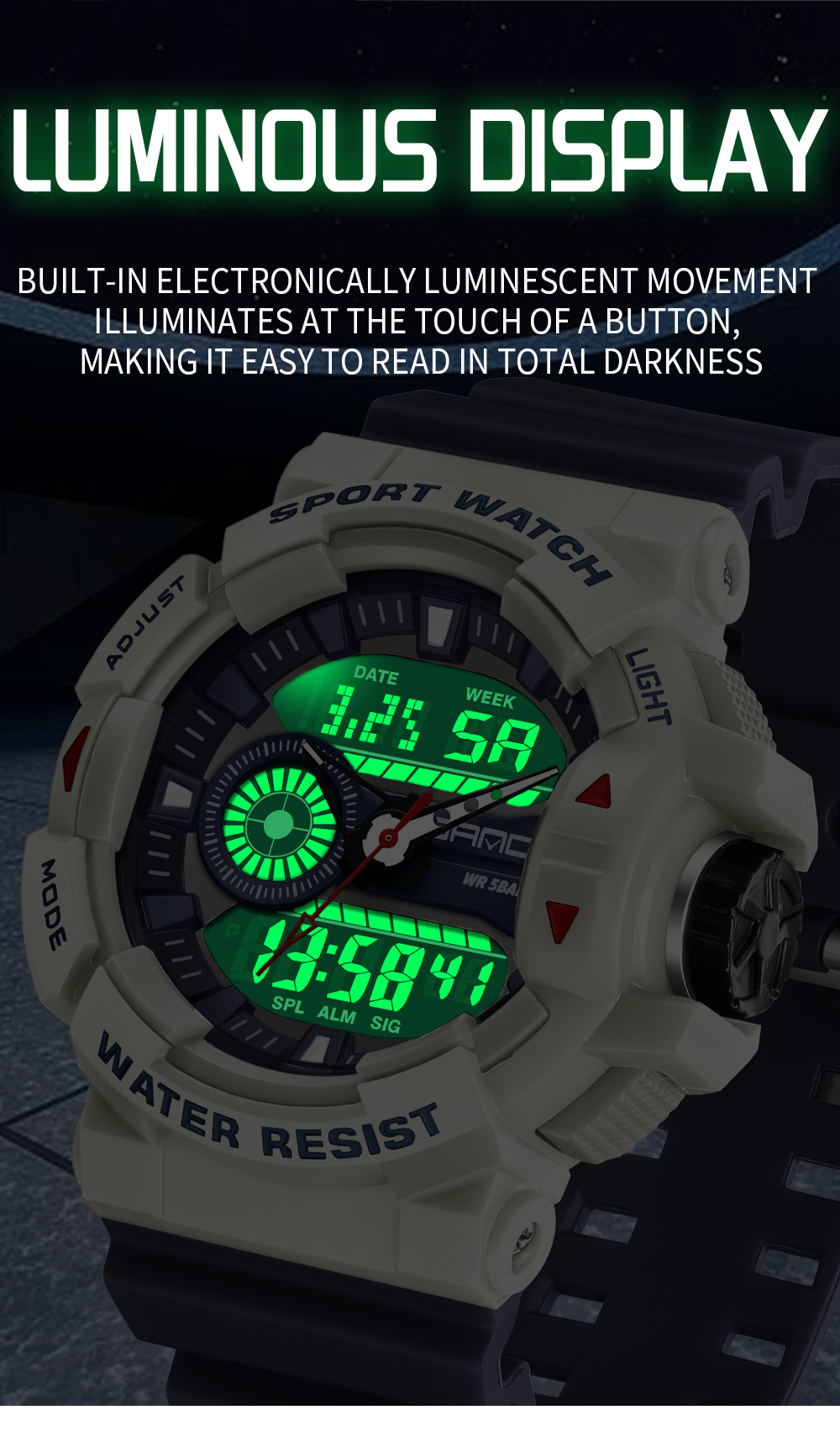 SANDA G Style Men Digital Watch Date Military Sports Watches Waterproof Electronic Wristwatch Mens Clock Orologio da uomo 3310