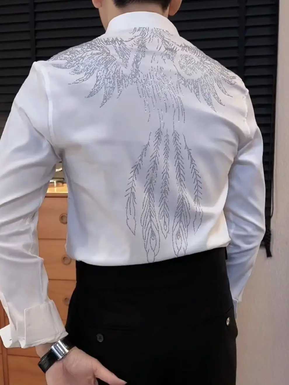 Advanced handmade mens shirt 2023 new style elegant leather gentleman charm Maillard Western style shirt CL240926