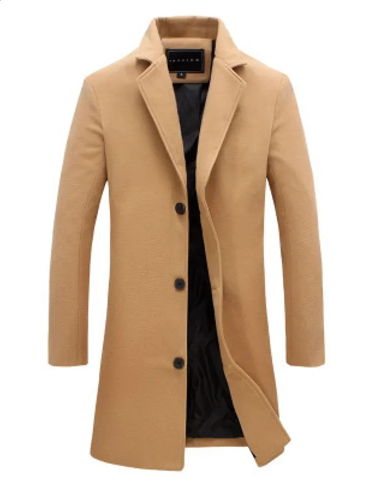 SpringSummer Casual Mens Long Wool Windproof Cover Loose Size Fashion Personality Simple Solid Color Large Coat 240921