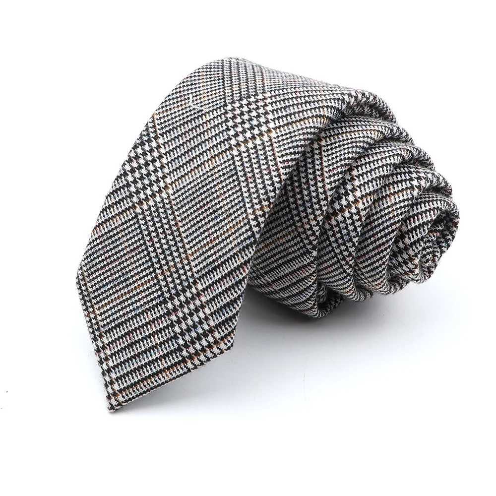 Mens 6cm high-quality pure cotton handmade thin flat collar mens slim fit suit casual tie Y240925
