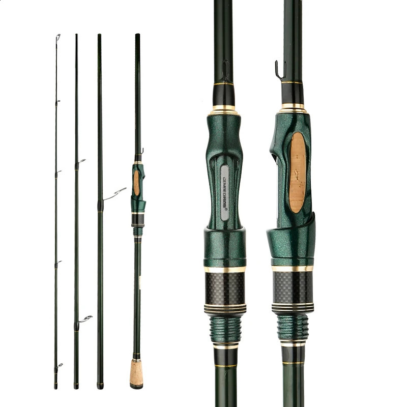 CEMREO Rotating Cast Carbon Fishing Rod 4-5 Sections 1.8m/2.1m/2.4m Portable Travel Rod Rotating Fishing Rod 240913