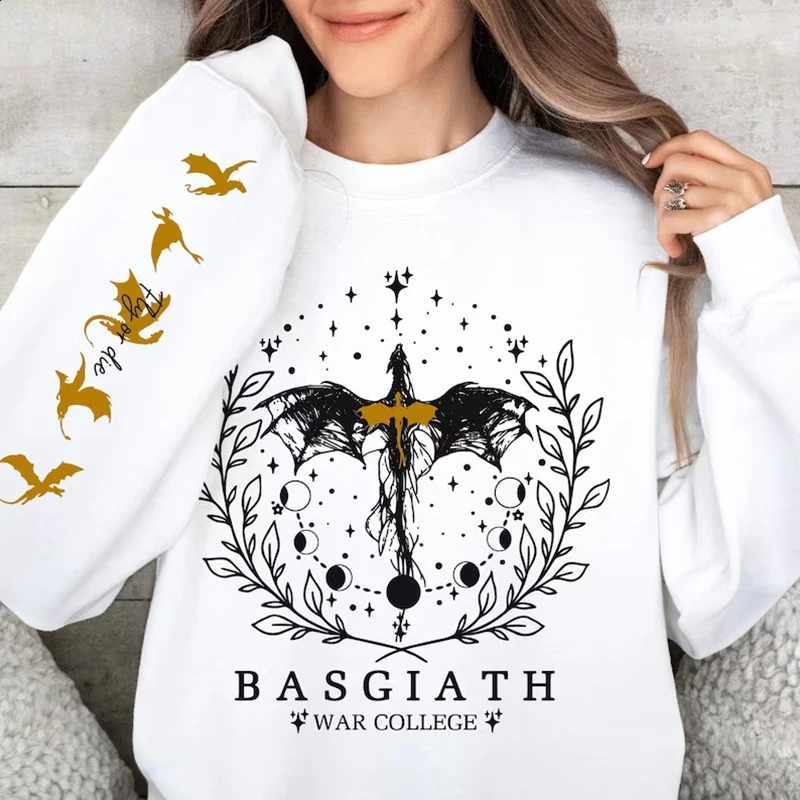 Fourth Wing Sportswear Basgiath War College Sportswear Womens Graphic Hoodie Rider Quadrant Fantasy Reader Bookish Pullover Top 240926