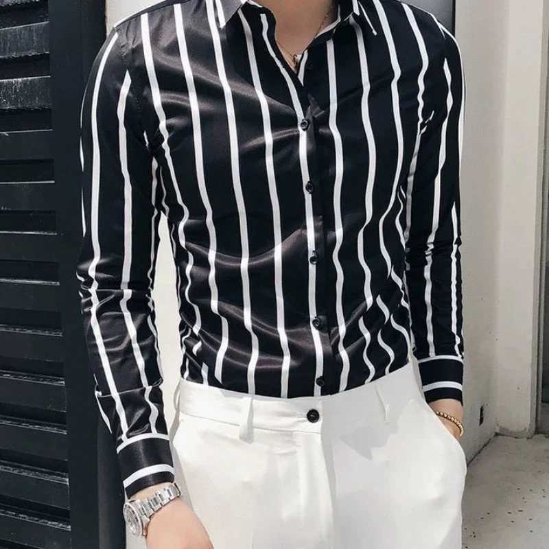Mens shirt mens formal dress oversized shirt striped office normal I sell elegant slim cheap things wholesale Xxl CL240926