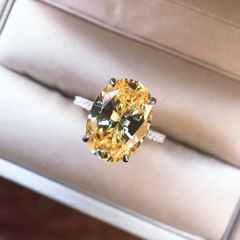 Sterg Sier Oval Pink Moissanite Dia Eternity Wedding Engagement Band Ring