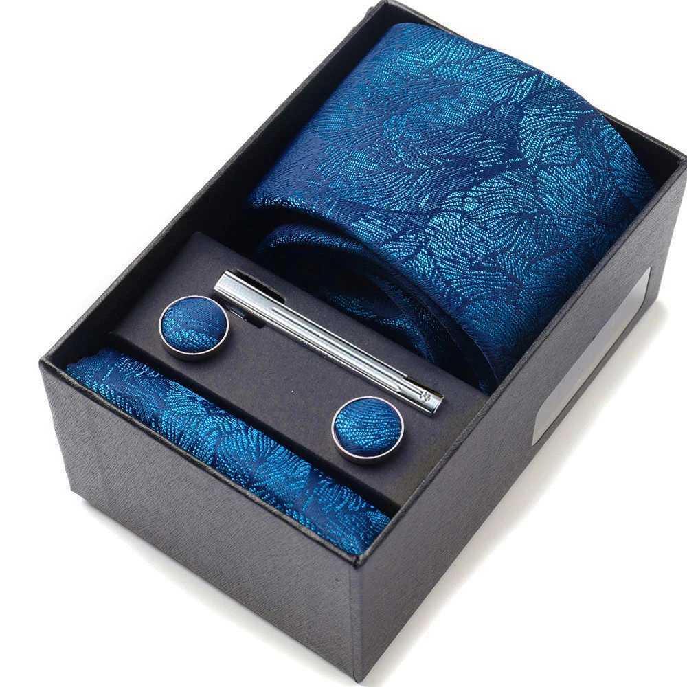 Mens tie gift box with collar handle cufflinks tie clip 6-piece set group business wedding holiday formal tie Y240925