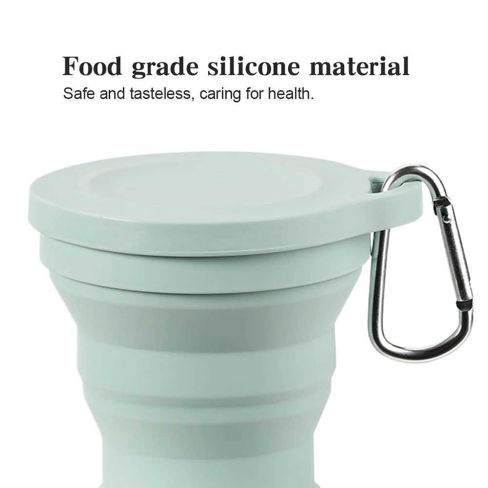 180ml silicone folding foldable and retractable cute water bottle outdoor travel childrens cup tea set kettle beverage Z260202