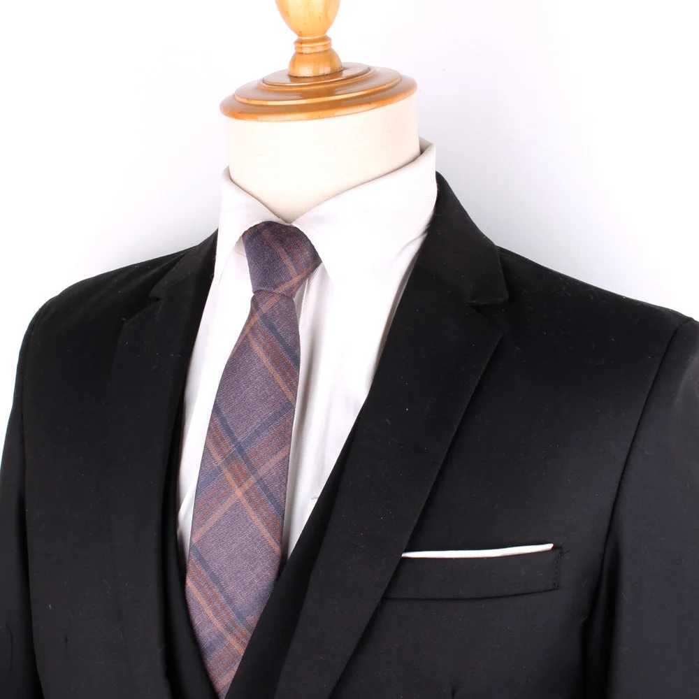 Lazy mens tie casual slim fit tie set ultra-thin plain weave tie used for wedding business zipper Grossman collar Gravata gift Y240925
