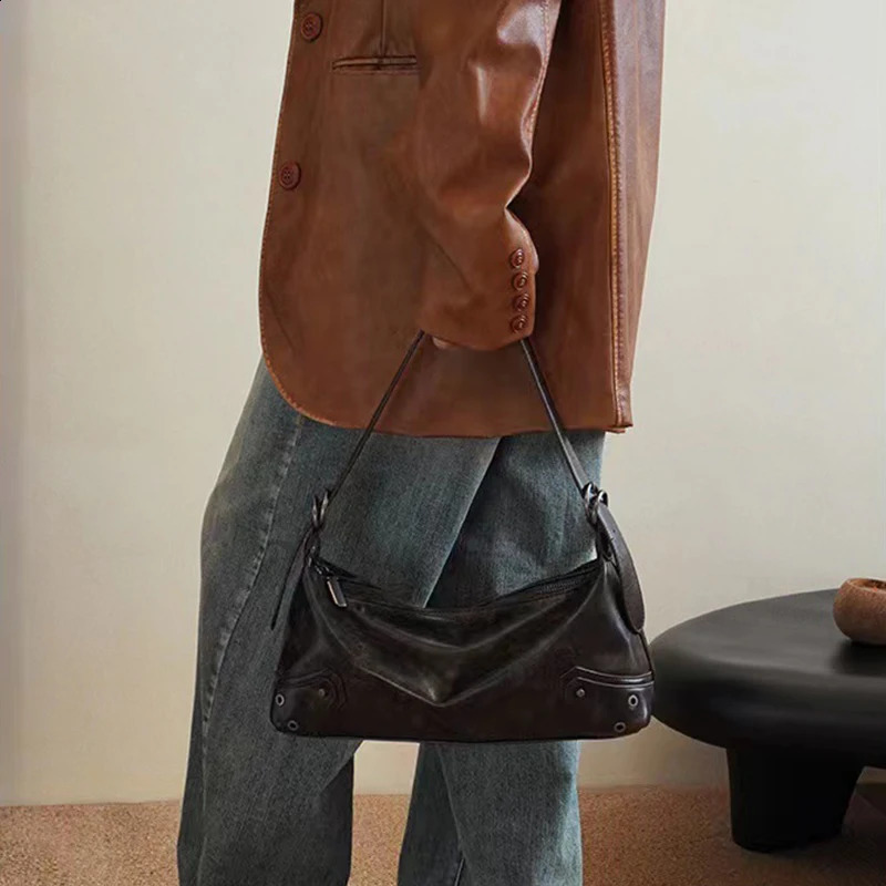 Vintage Women Tote Bags Fashion Designer Make Old Maillard Underarm Shoulder Bolso Mujer Daily Ladies Commute Bag 240924