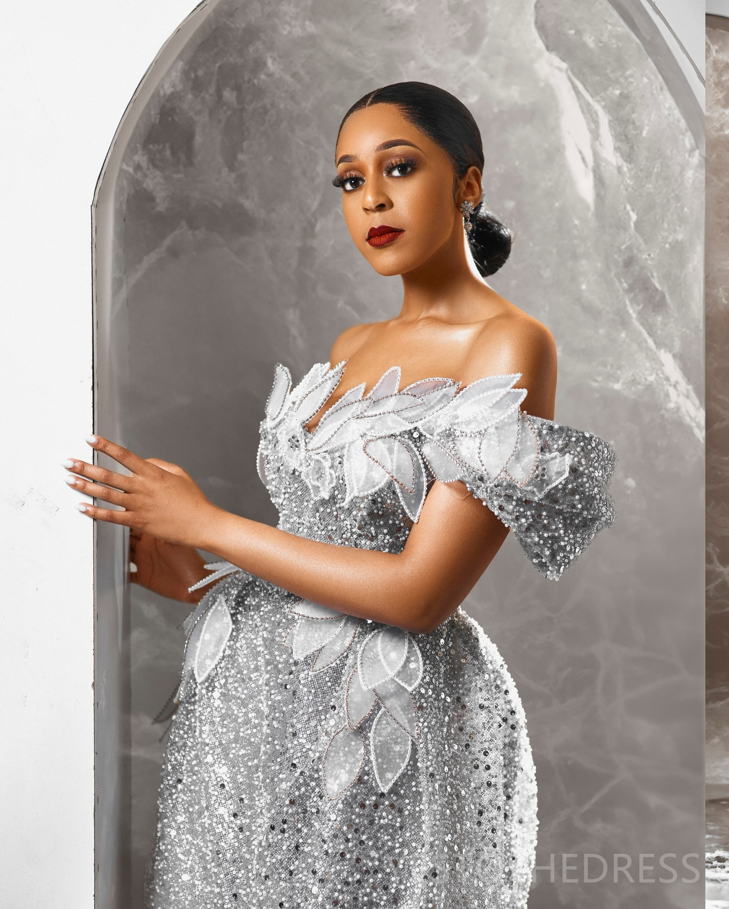 2024 Aso Ebi Silver Cocktail Dresses For Women Short Prom Dresses Mini Dresses Birthday Dresses Off Shoulder Sequined Lace Flora Gala Gowns For Specia