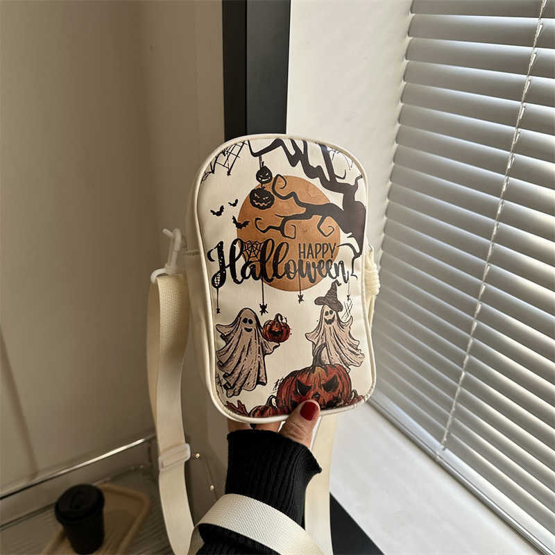 Halloween small bag fashion cartoon ghost funny one shoulder women's crossbody pumpkin bag pu 240915