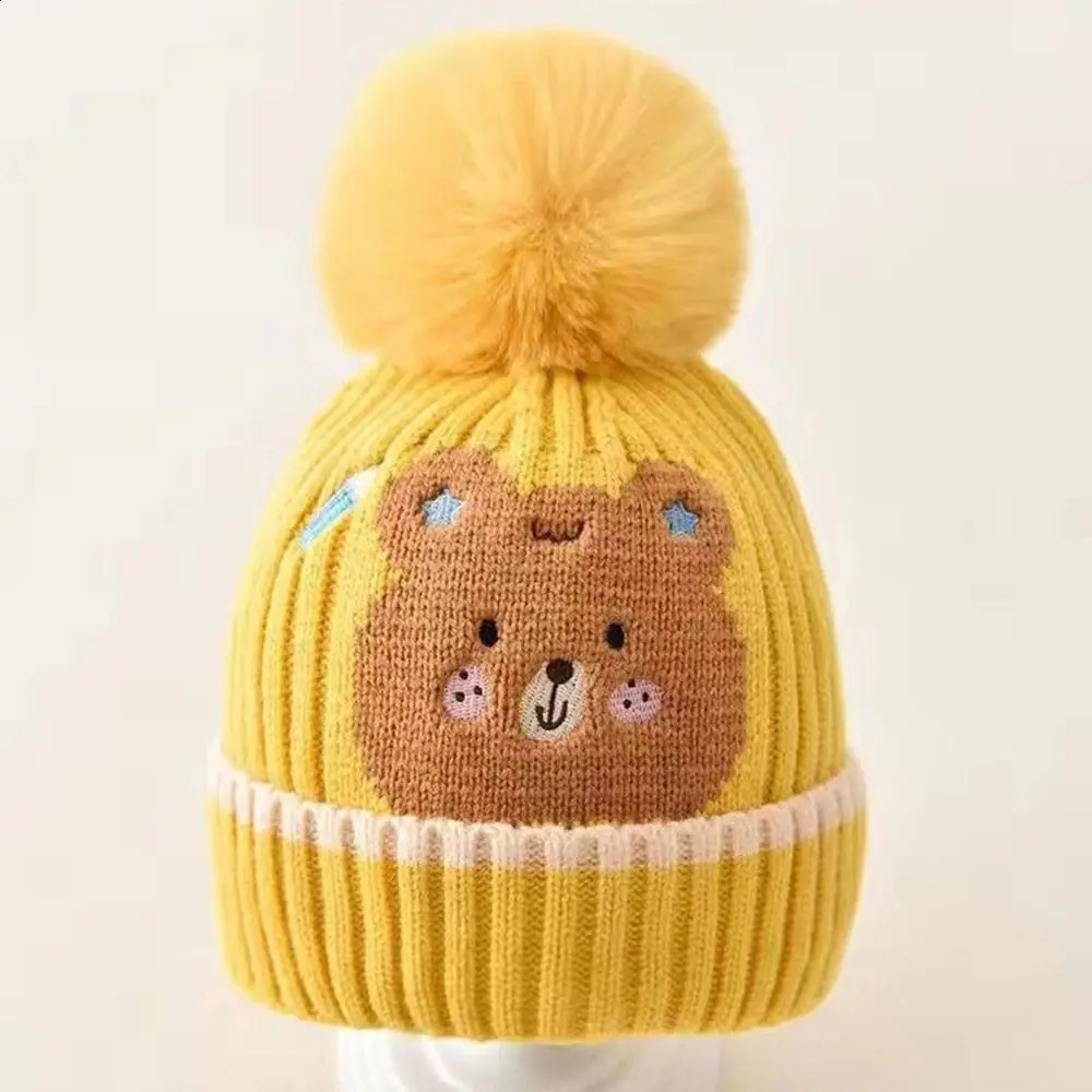 Winter Warm Baby Hat Cute Dinosaur Bear Rabbit Childrens Cartoon Wool Knitted 240925
