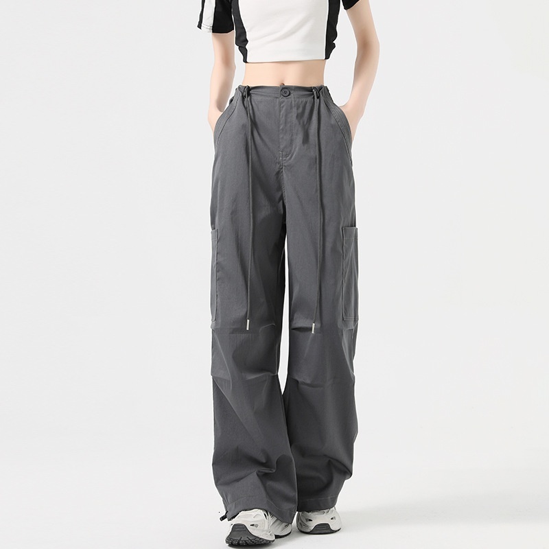 Quick drying work women's summer 2024 new high waisted slimming parachute soldier loose ankle casual sports pants
