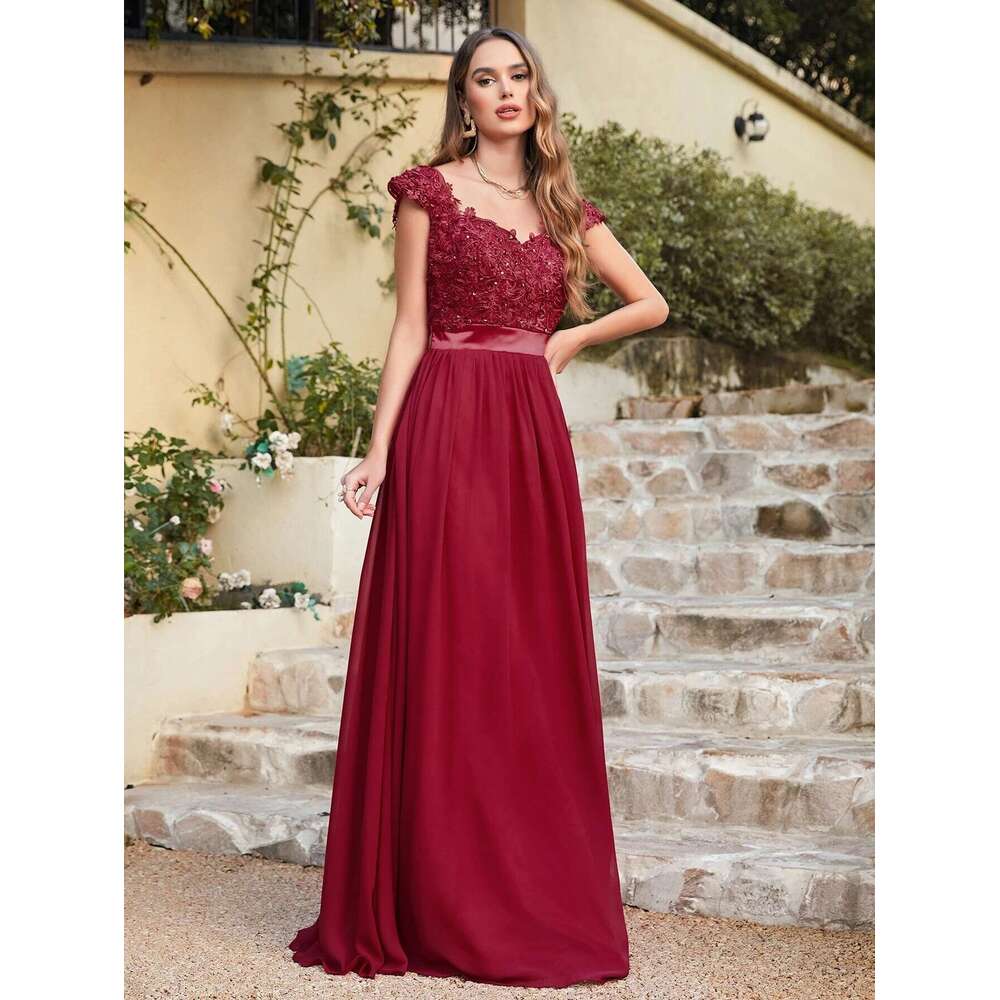Baby Bury Bridesmaid Dresses Beading Pearls Bodice Chiffon A e Skirt Maxi Gown Party CPS233
