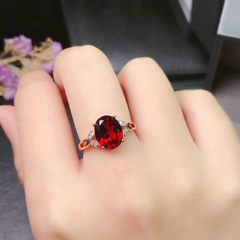 Foydjew Simulation Garnet Ruby Rings for Women 2022 Tren Fashion Design Simple Open Adjustable Ring Color Treasure JewelryXJ250412