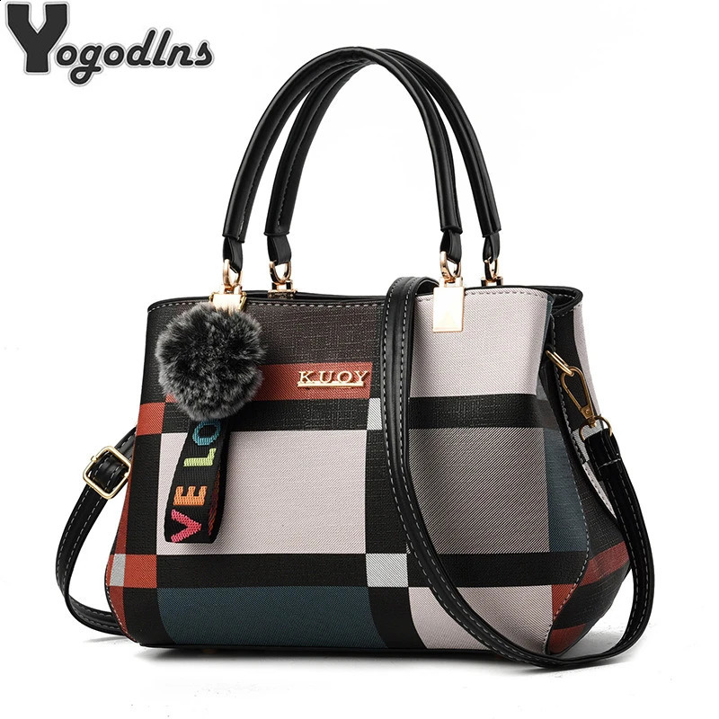 Elegant er handbag womens messenger bag PU leather cross body bag hair Tasen girl shoulder bag top handbag 240923