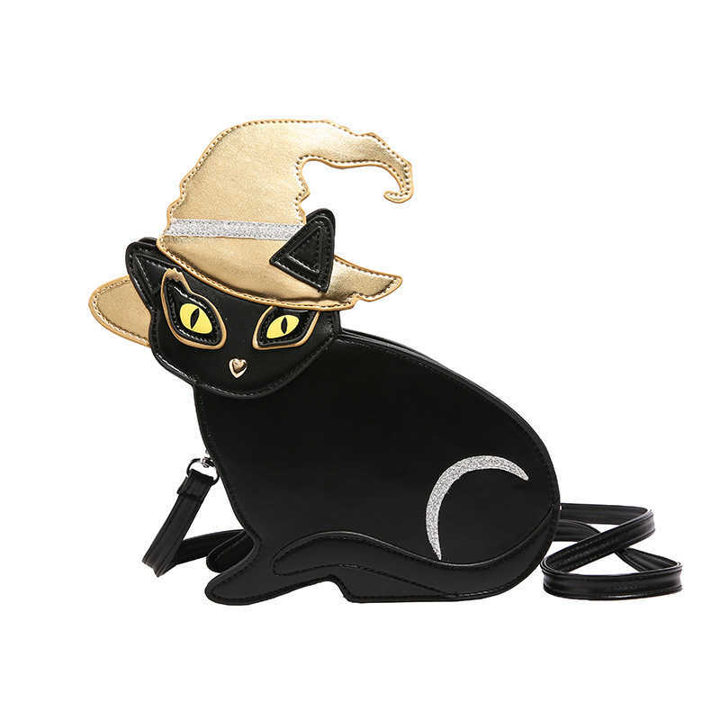 Ins Cute Cat Small Bag Cartoon Girl Same Style Single Shoulder Small Round Bag PU 240915