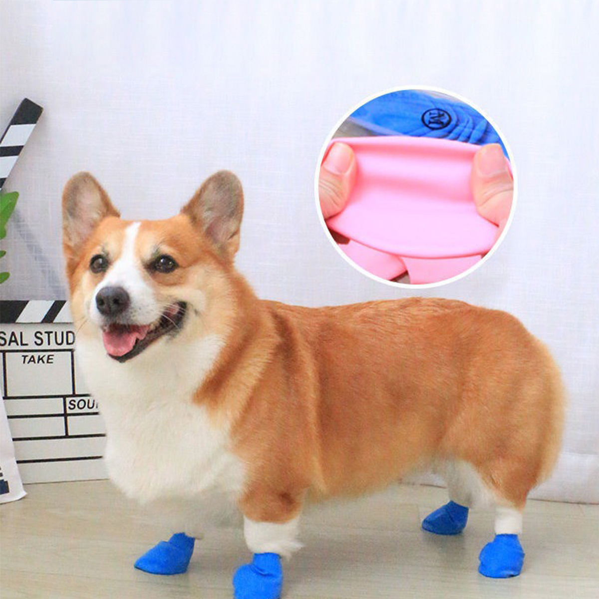 Halloween Dog Rain Shoes Rubber Waterproof Shoes Cover corgi Golden Hair Going Out Dirty Resistant Shoes Summer Rainy Pet Rain Shoes Supplies 10 blist