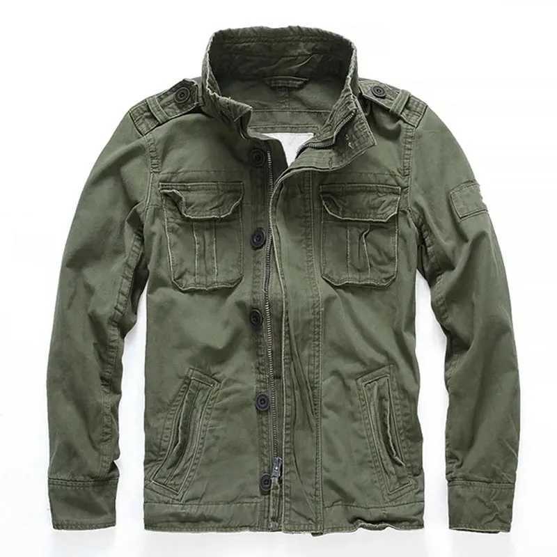 Mens cargo denim jacket casual cotton comfortable multi pocket loose jacket mens tactical jacket mens CL240926