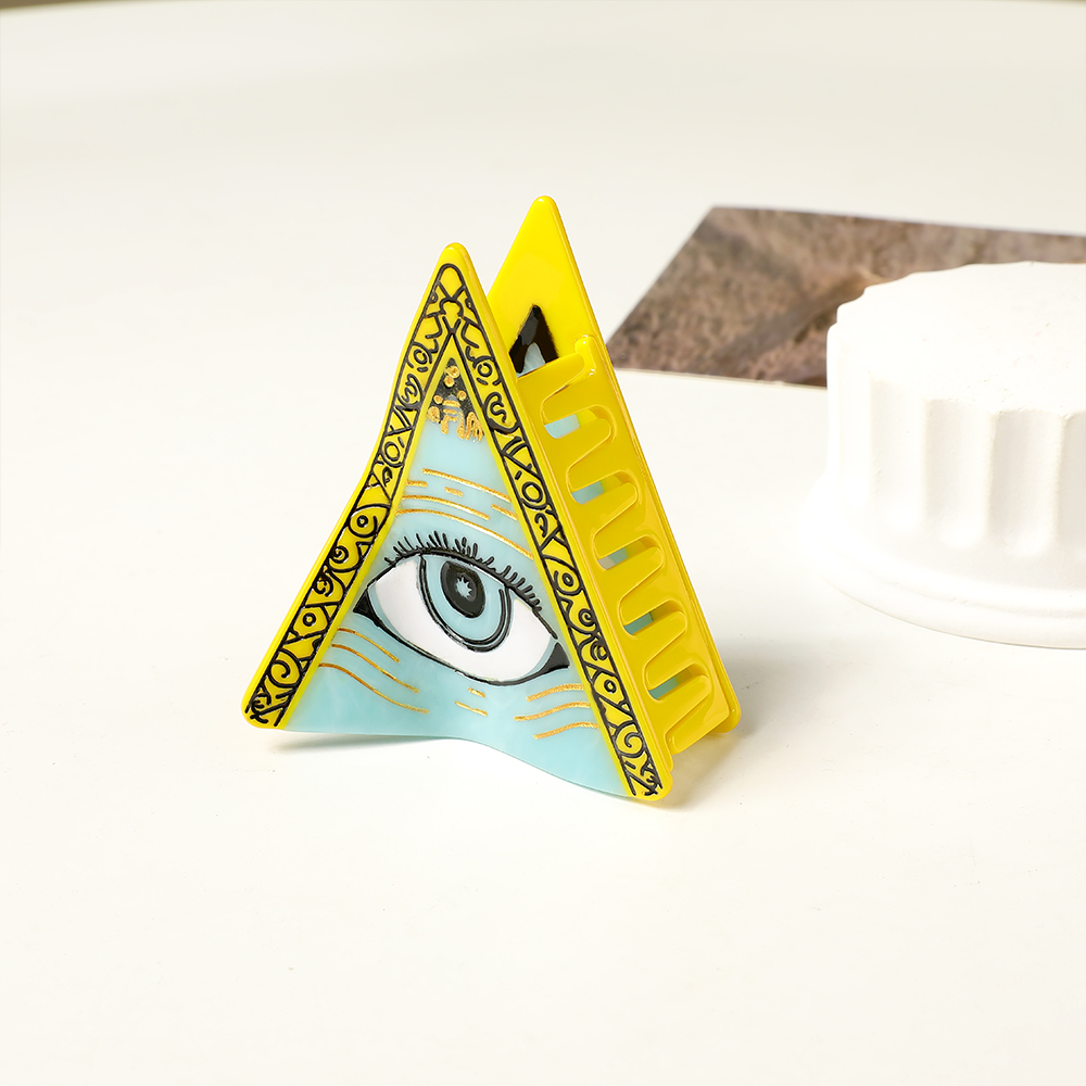 New fun demon eyes back of the head hair clips large grab clip tassel acetate shark clip headdress handmade splicing