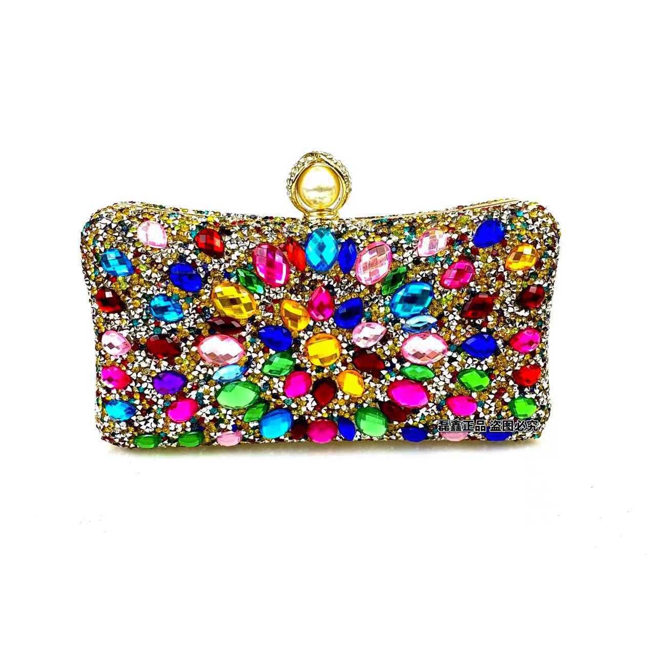 Clutch Bag Colorful Shiny Color Bag Banquet Designer Bag Diagonal Cross Hand Fashion Bag 240920