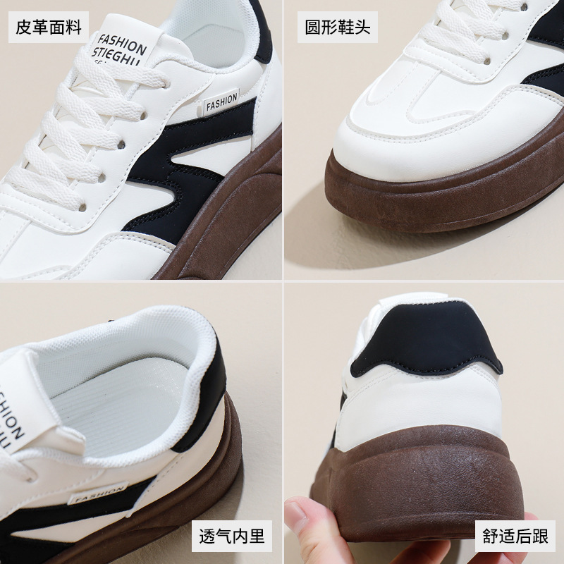White Shoes for Women 2024 New Autumn Student Korean Edition Versatile Casual Ins Trendy Shoes Thick soled Fashion Board Shoes T02