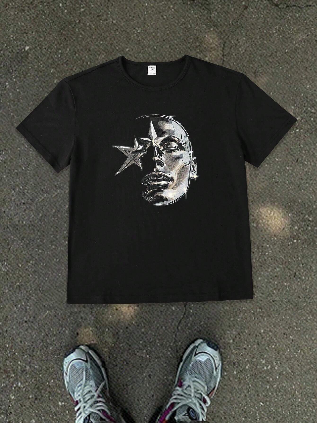 Men T-shirt Tween Boys Fashionable Streetwear 3D Graphic Soft Crew Neck Short Sleeve T-Shirt