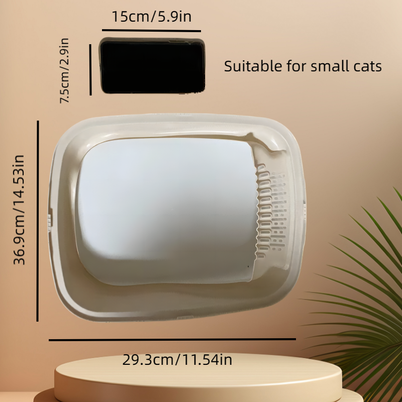 Animal Rescue Donation Large Half Enclosed Cat Sand Bathroom with Open Top and No Spill Feature
