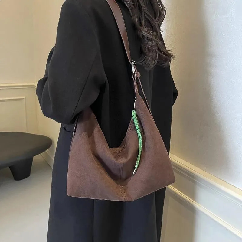 Pu Leather Hobo Bags Shoulder Bag Women Winter Fashion High-quality Korean Big Crossbody Bags Simple 240924