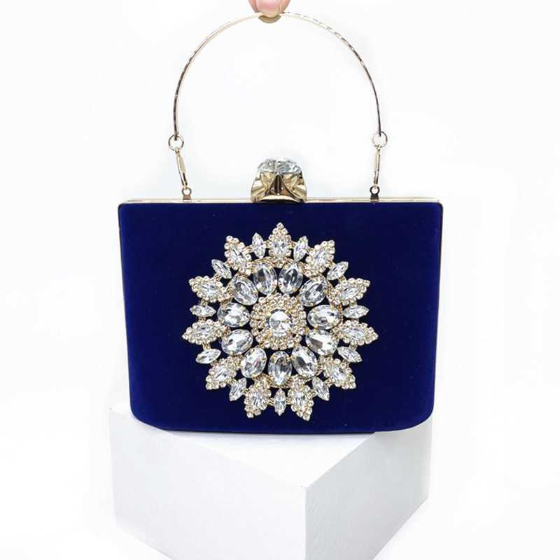 Clutch Bag New Velvet Sunflower Banquet Bag Handheld Diamond Designer Bag Evening Dress Bag Flower Dress Womens Handheld Bag 240920
